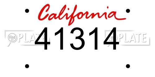 41314 California License Plate