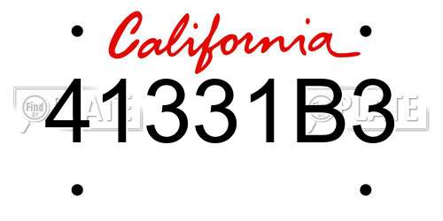 41331B3 California License Plate