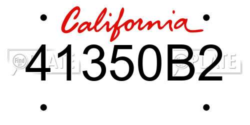 41350B2 California License Plate