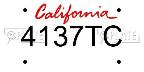 4137TC California License Plate