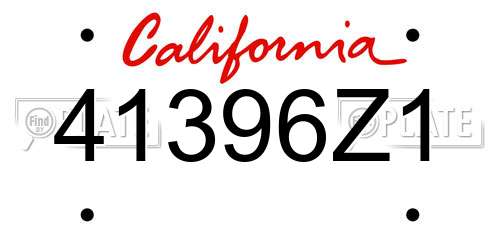 41396Z1 California License Plate