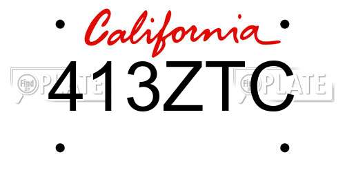 413ZTC California License Plate
