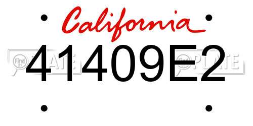 41409E2 California License Plate