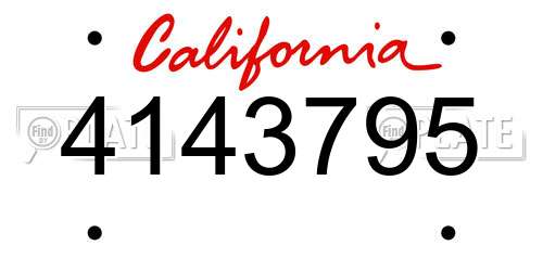 4143795 California License Plate
