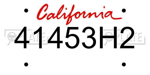 41453H2 California License Plate
