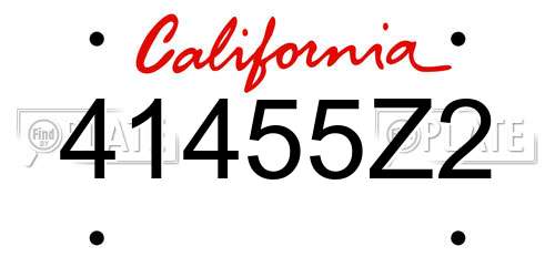 41455Z2 California License Plate