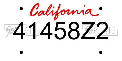 41458Z2 California License Plate