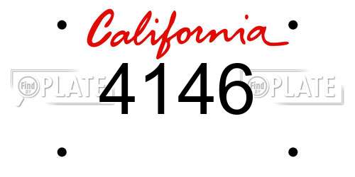 4146 California License Plate