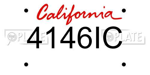 4146IC California License Plate