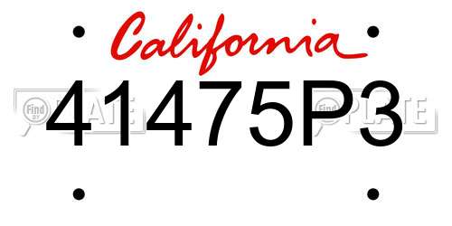 41475P3 California License Plate