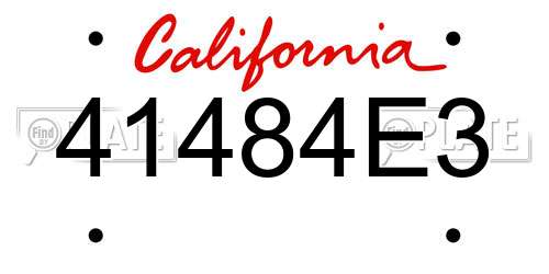 41484E3 California License Plate