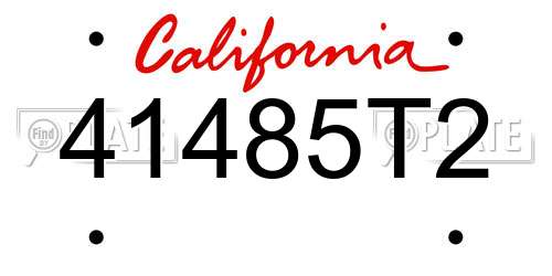 41485T2 California License Plate