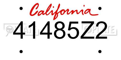 41485Z2 California License Plate