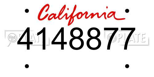 4148877 California License Plate
