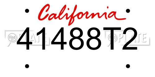 41488T2 California License Plate