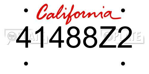 41488Z2 California License Plate