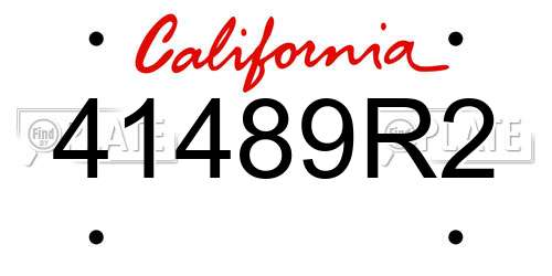 41489R2 California License Plate