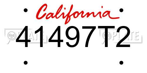 41497T2 California License Plate