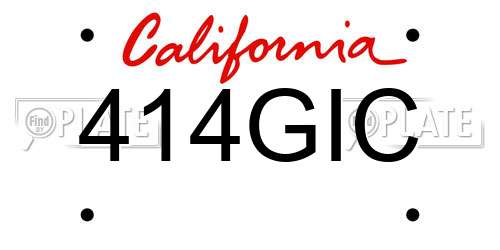 414GIC California License Plate
