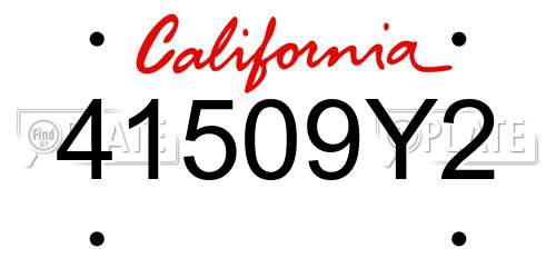 41509Y2 California License Plate