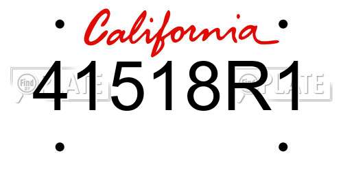 41518R1 California License Plate