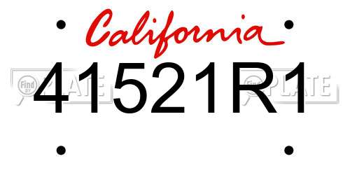 41521R1 California License Plate