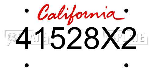 41528X2 California License Plate
