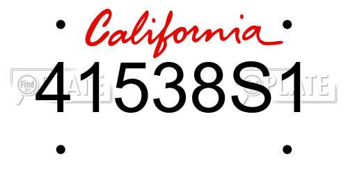 41538S1 California License Plate