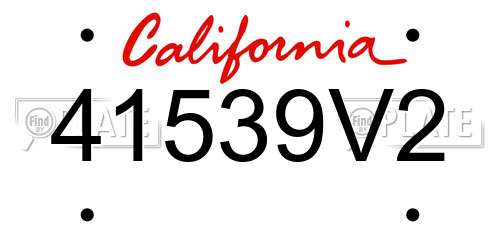 41539V2 California License Plate