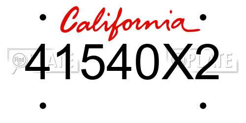 41540X2 California License Plate