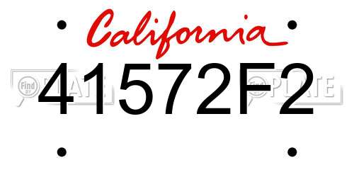 41572F2 California License Plate