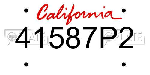 41587P2 California License Plate