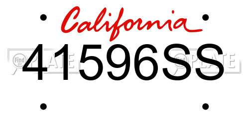 41596SS California License Plate