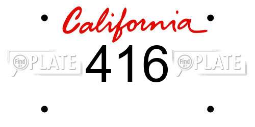 416 California License Plate