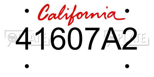 41607A2 California License Plate
