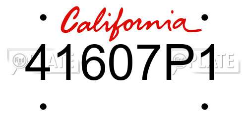41607P1 California License Plate