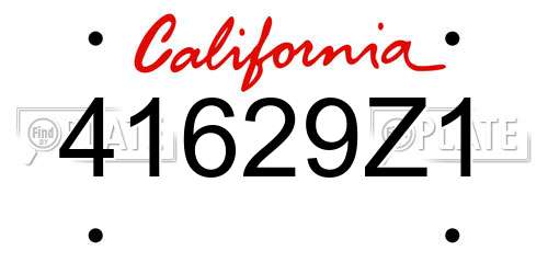 41629Z1 California License Plate