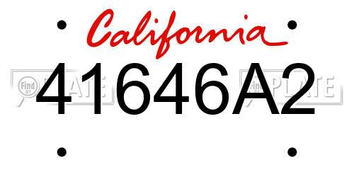 41646A2 California License Plate