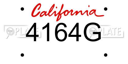 4164G California License Plate