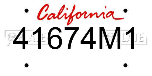 41674M1 California License Plate