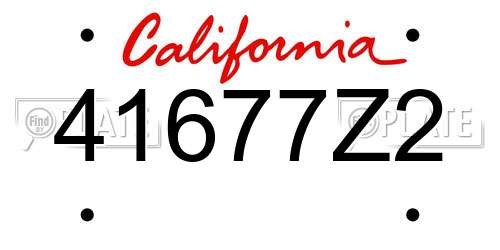 41677Z2 California License Plate