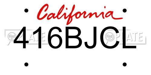 416BJCL California License Plate