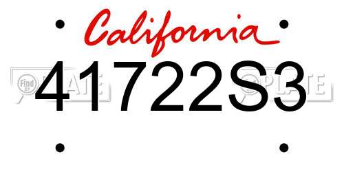 41722S3 California License Plate