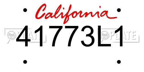 41773L1 California License Plate