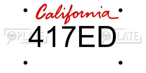 417ED California License Plate