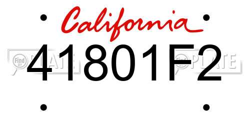 41801F2 California License Plate