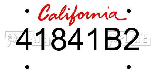 41841B2 California License Plate