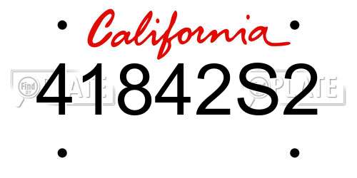 41842S2 California License Plate