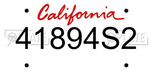 41894S2 California License Plate