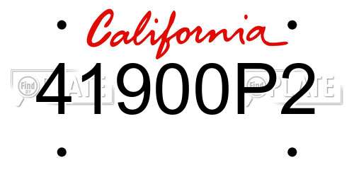 41900P2 California License Plate